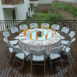 Plastic Foldable Dining Table and 10 Chairs for Events