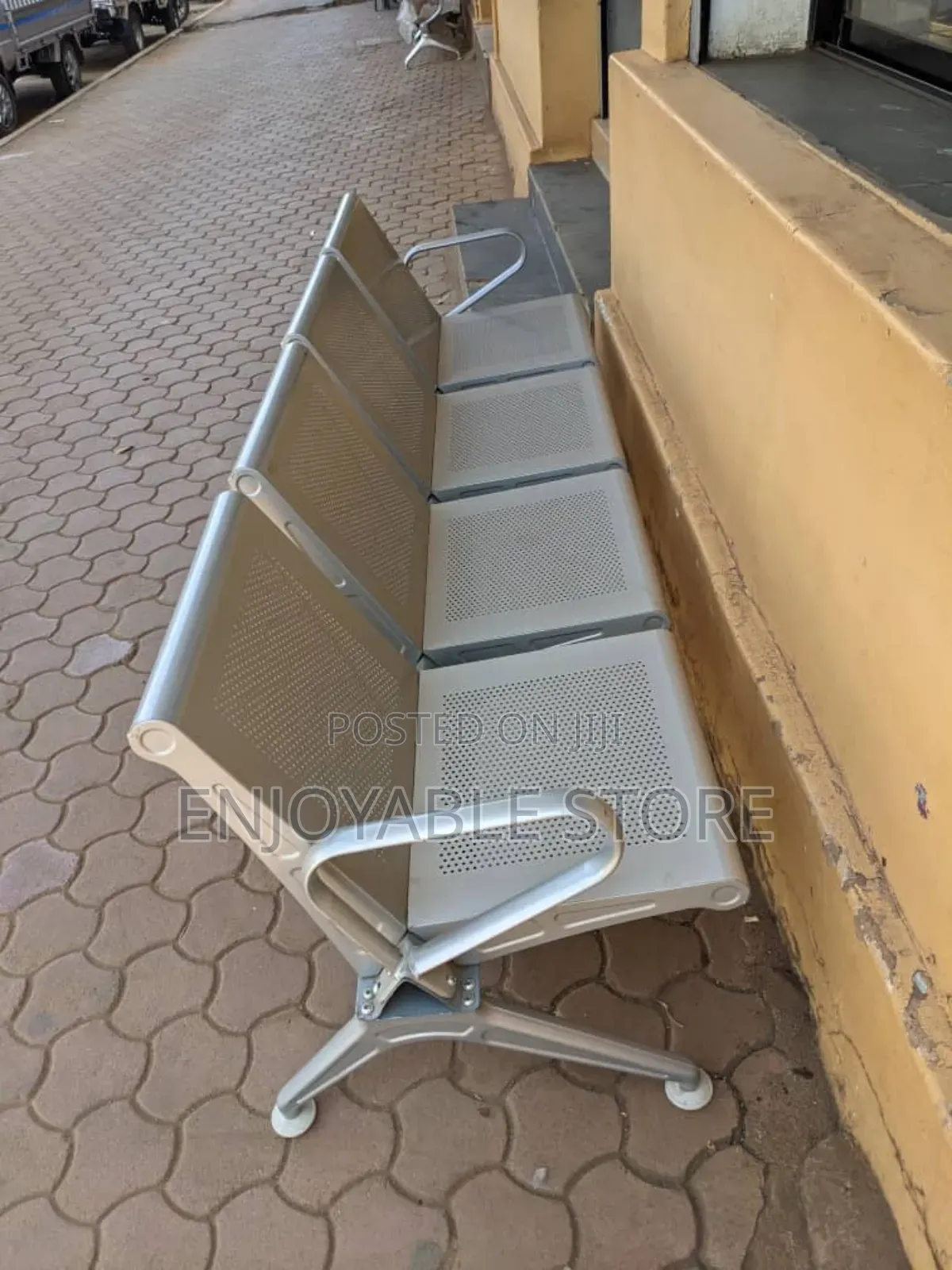 4 Seater Waiting Chairs Metallic