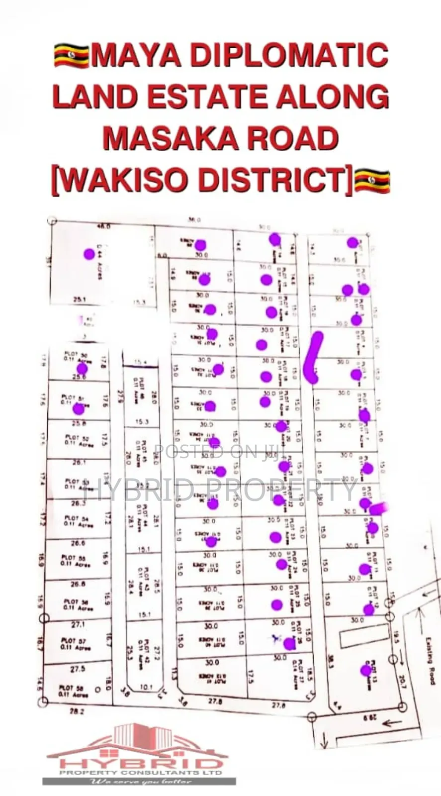 Prime Plots For Sale At Maya Diplomatic Estate~Masaka Road.