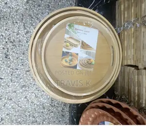 Bamboo Wooden Round Serving Trays