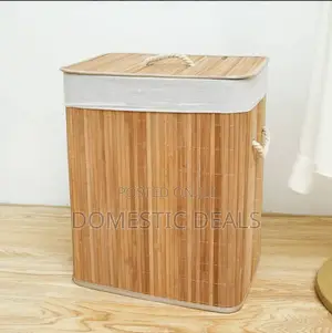 Bamboo Natural Laundry Hamper With Lid
