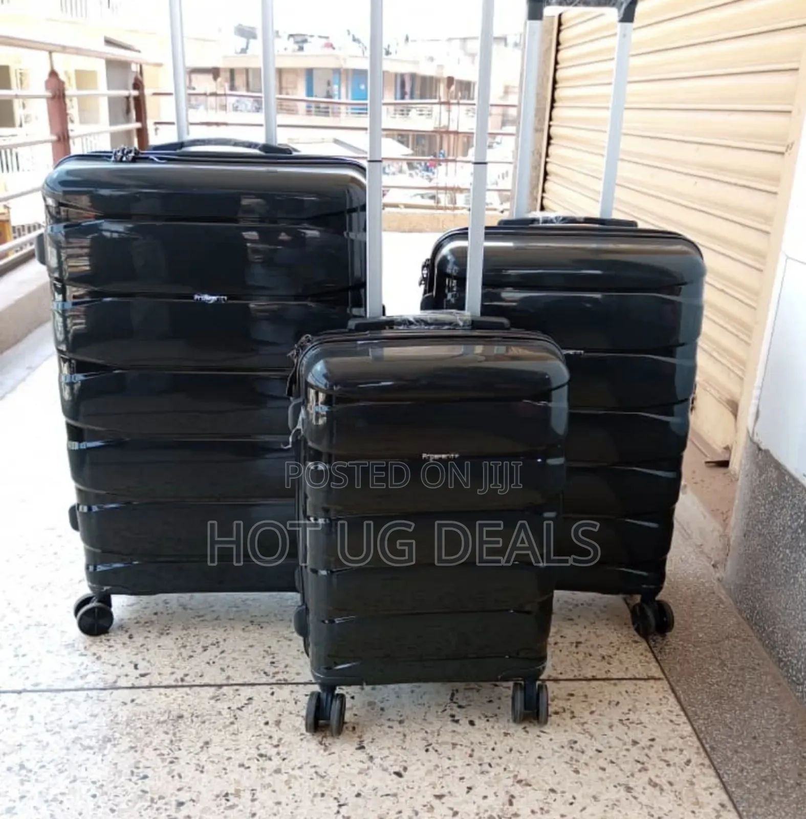 3 in 1 Luggage Waterproof Travel Suitcase - Black