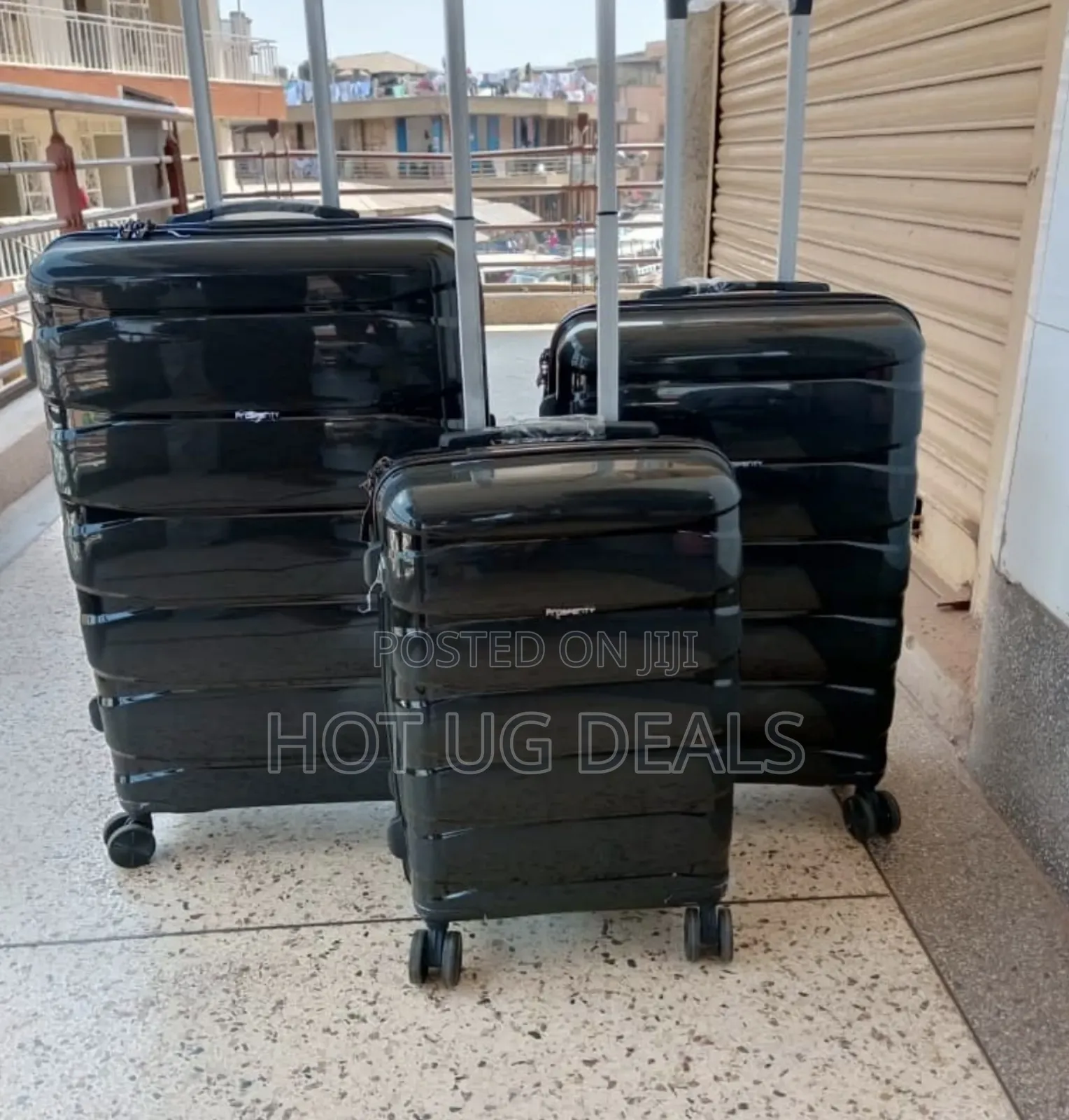 3 in 1 Luggage Waterproof Travel Suitcase - Black