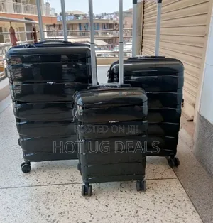 3 in 1 Luggage Waterproof Travel Suitcase - Black