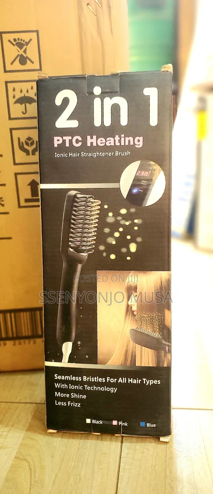 Ionic Hair Straightener Brush 2 in 1 PTC Heating