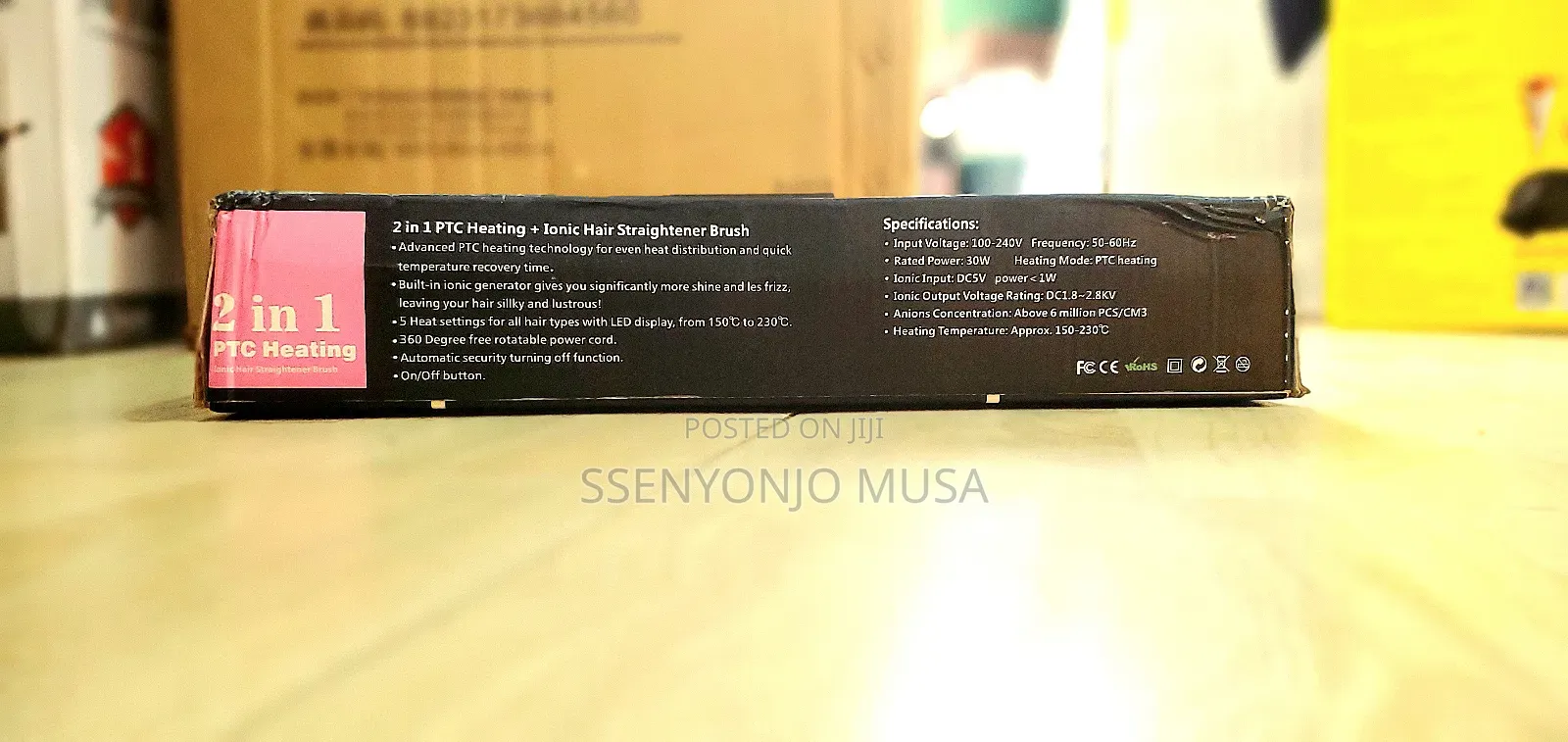 Ionic Hair Straightener Brush 2 in 1 PTC Heating