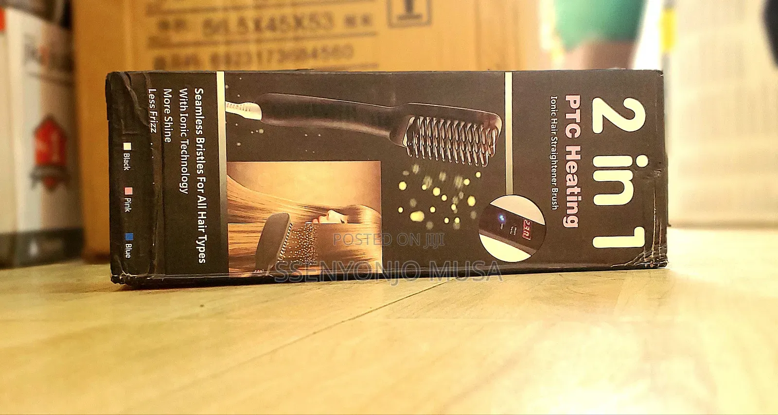 Ionic Hair Straightener Brush 2 in 1 PTC Heating