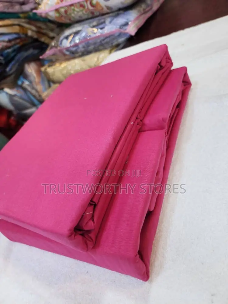 6pcs Plain Fitted Bedsheets With 4 Pillowcases - Cotton