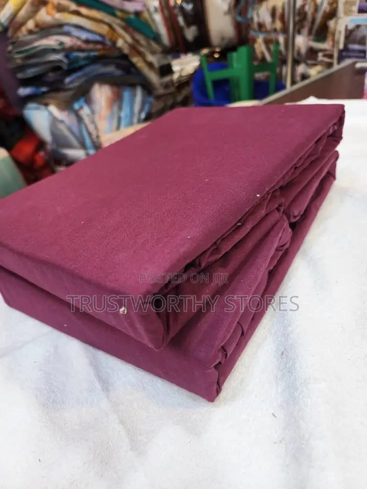 6pcs Plain Fitted Bedsheets With 4 Pillowcases - Cotton