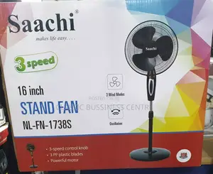 16 Inch Black Saachi Stand Fan
