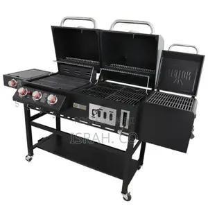 Barbecue BBQ Grill Roast Meat Oven Trolley With Firebox