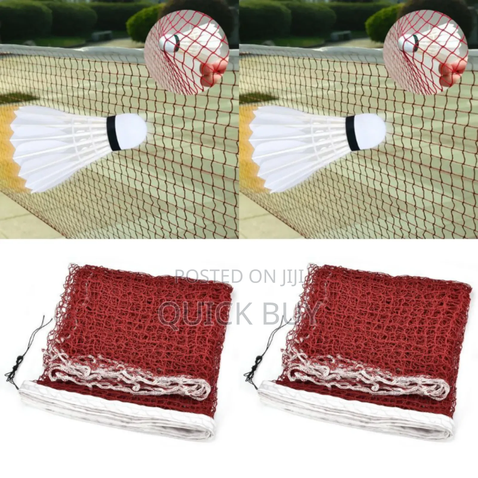 New Professional Badminton Sports Game Burgundy Net