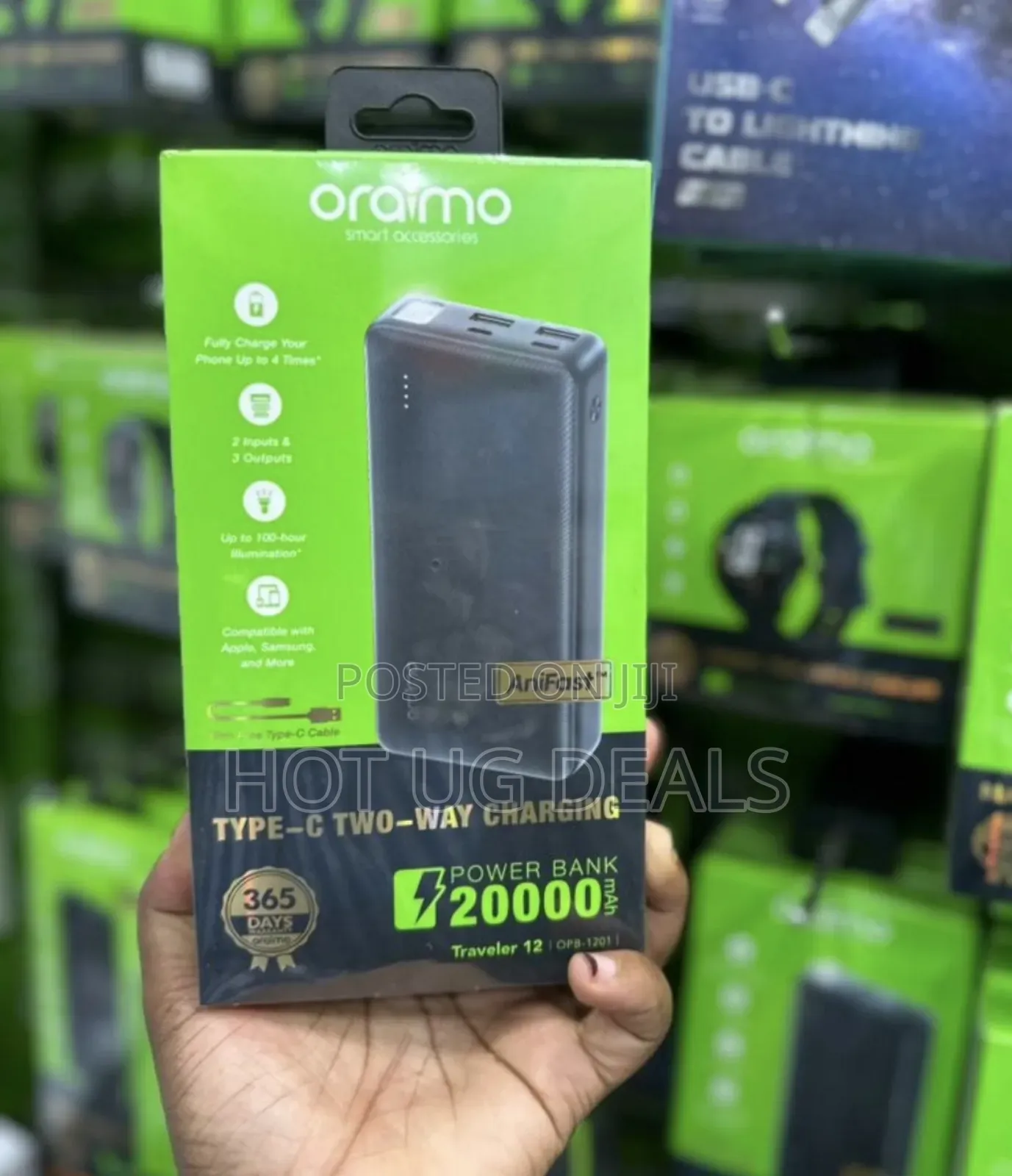 Oraimo Traveler 20000mah 12w Power Bank With Type C Two-way
