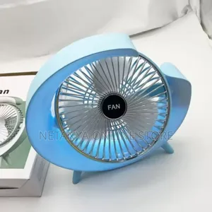 Rechargeable Mini Desk Fan With Led Light