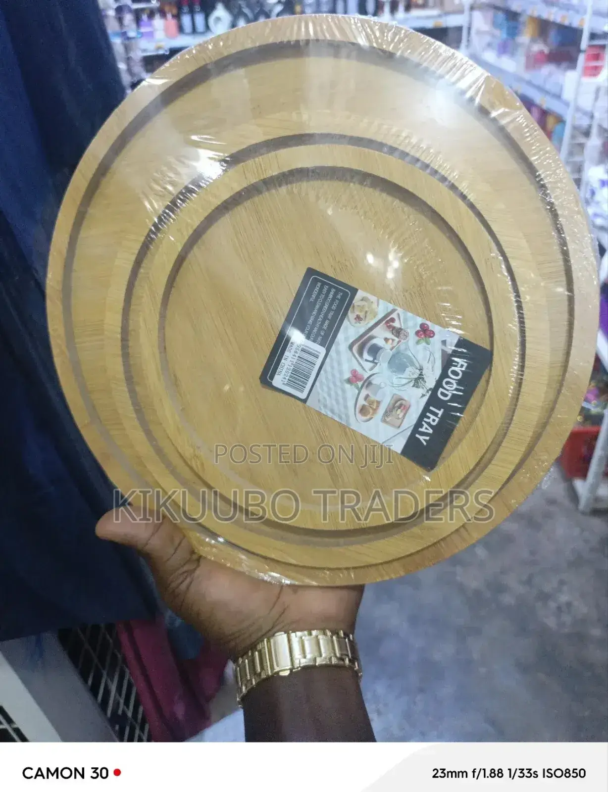 3pcs Round Bamboo Wooden Food Tray