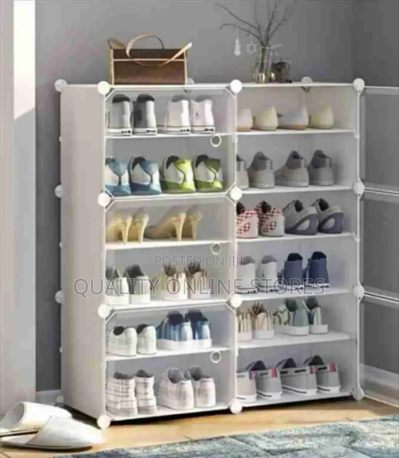 2 Columns Plastic Shoe Wardrobe