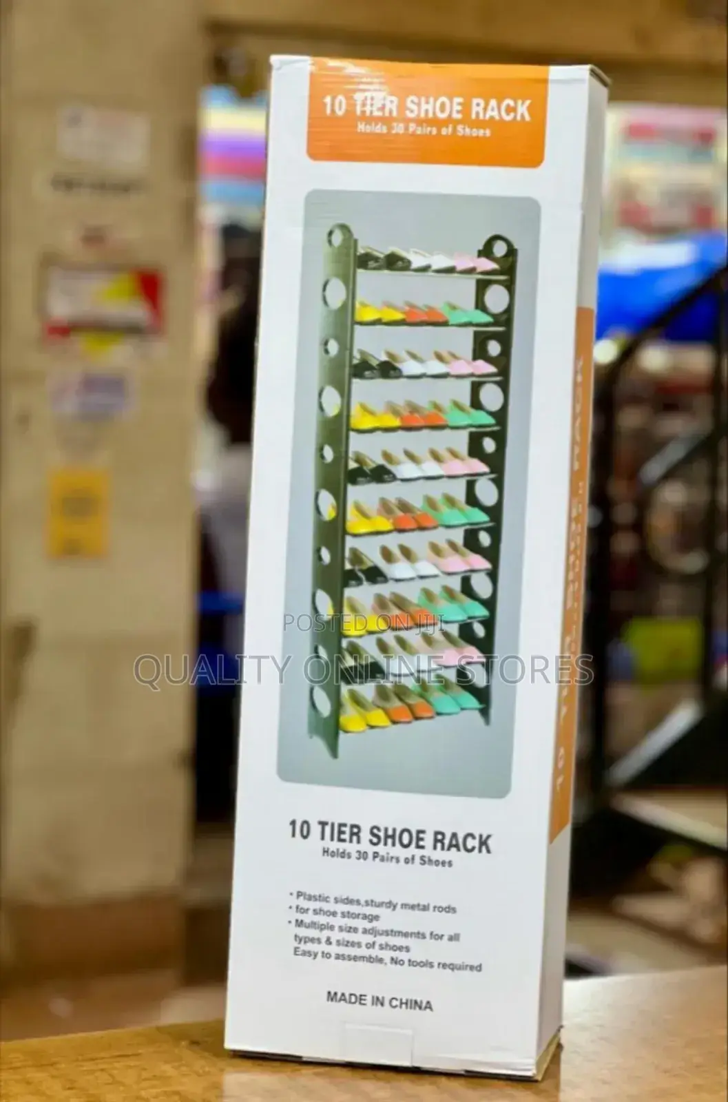 Metallic 10 Layer Shoe Rack