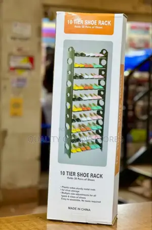 Metallic 10 Layer Shoe Rack