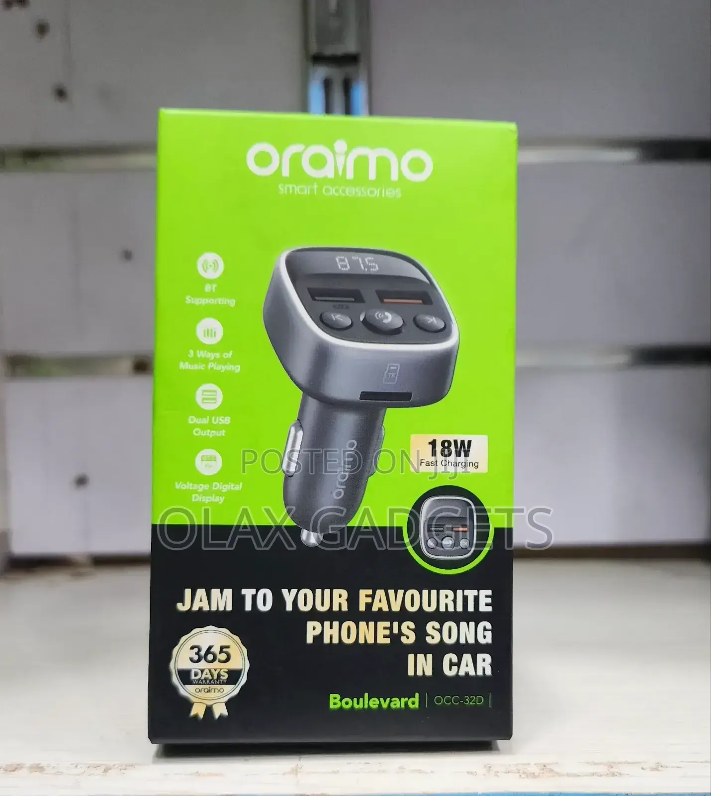 Oraimo Boulevard 18w Car Charger and Bluetooth Transceiver