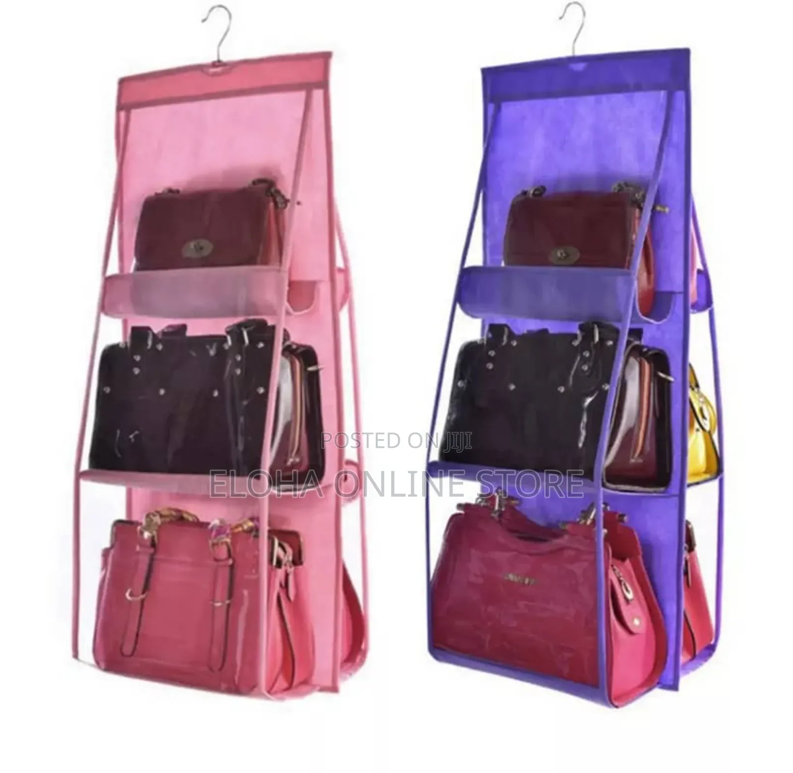 6 Pockets Hanging Purse Handbag Organizer