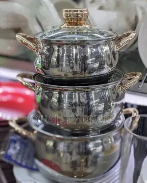 3pcs Stainless Steel Cookware Set With Lids