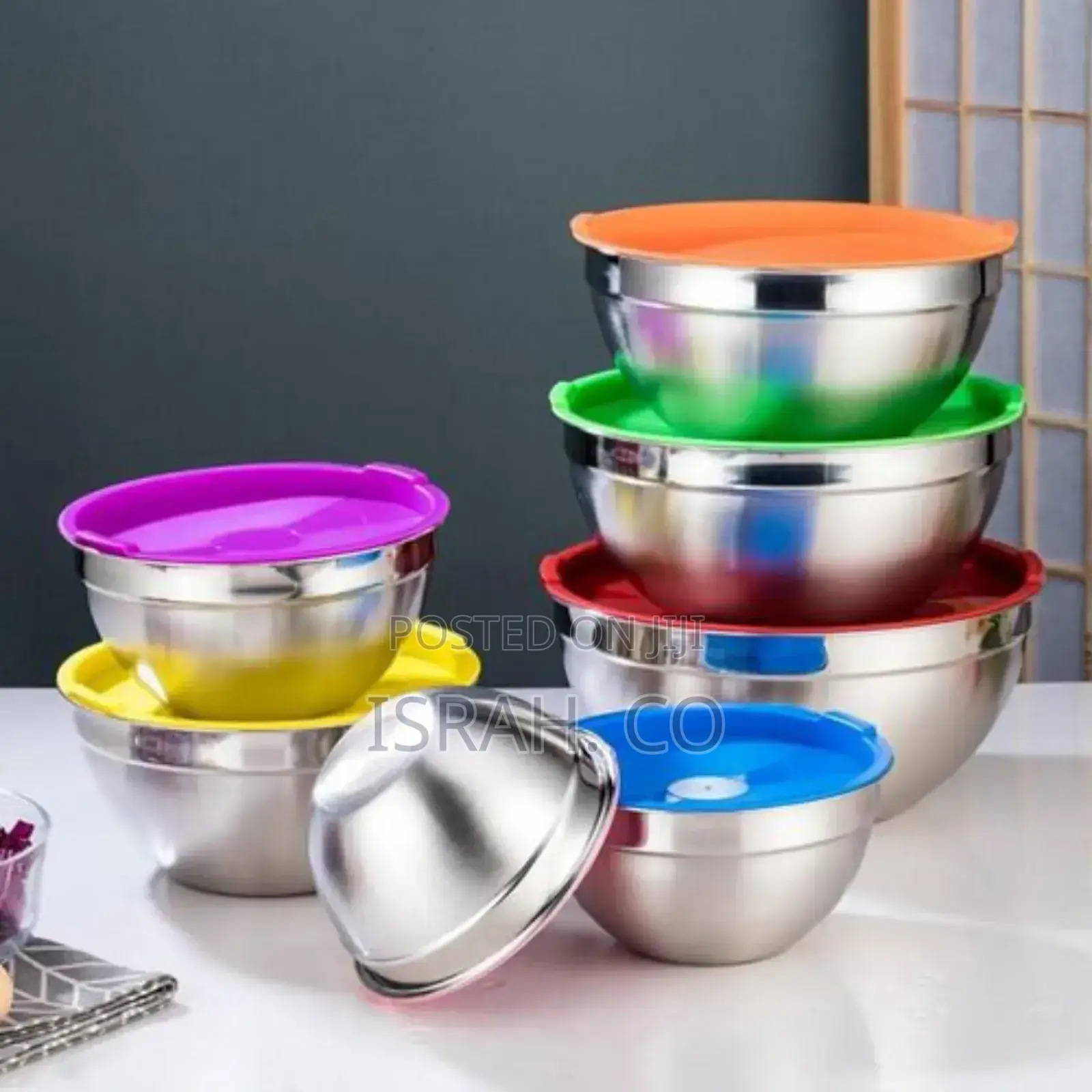 7 Piece Mixing Bowls With Lids for Kitchen Stainless Steel