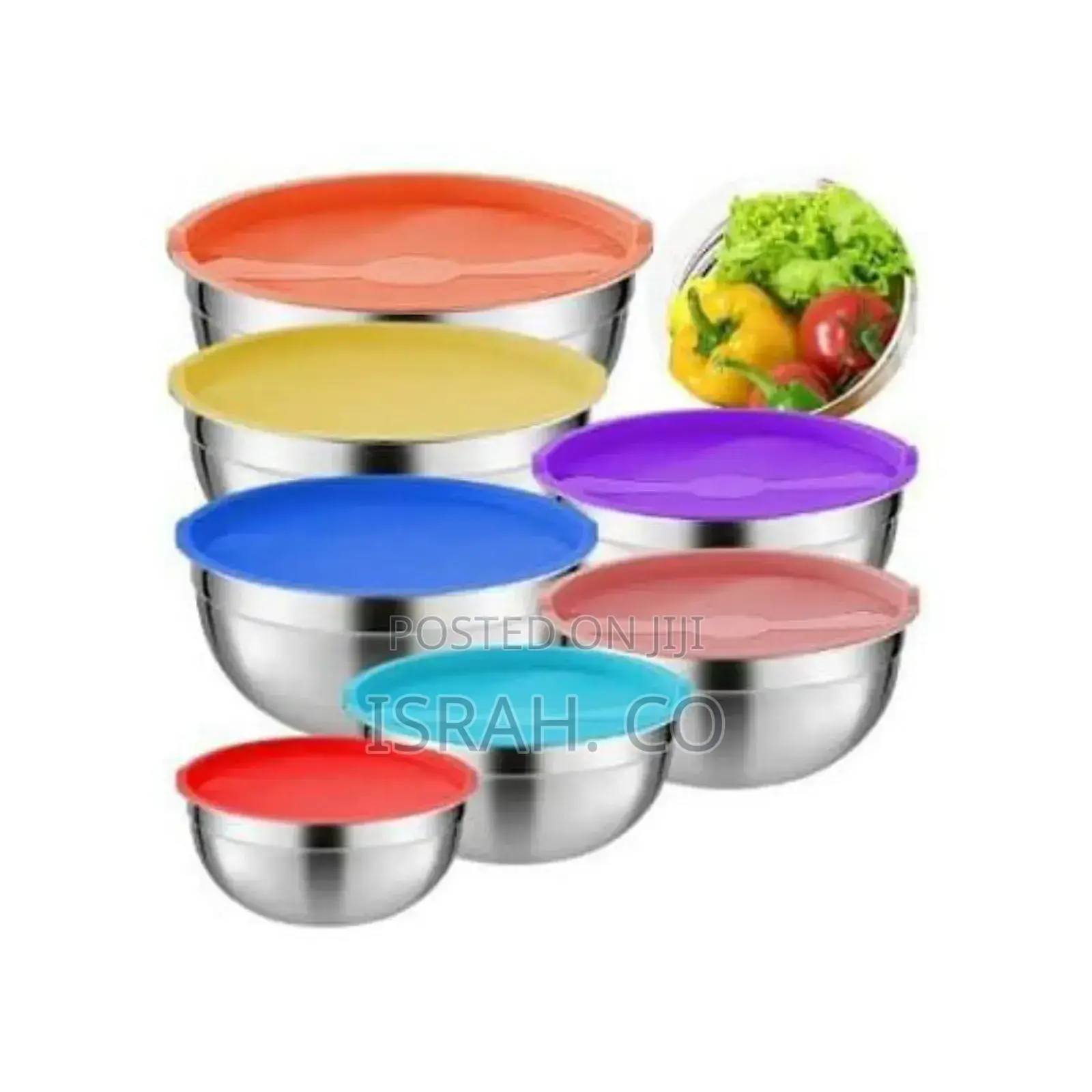 7 Piece Mixing Bowls With Lids for Kitchen Stainless Steel