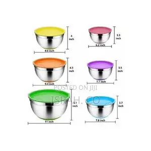 7 Piece Mixing Bowls With Lids for Kitchen Stainless Steel