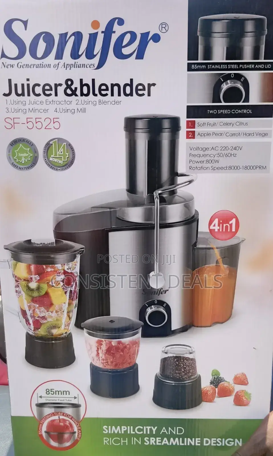 Sonifer 4in1 Juicer Blender Sf-5525