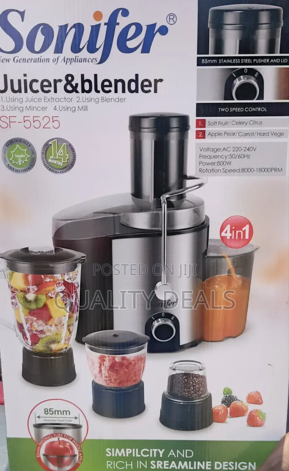 Sonifer 4in1 Sf-5525 Multifunctional Juicer Blender