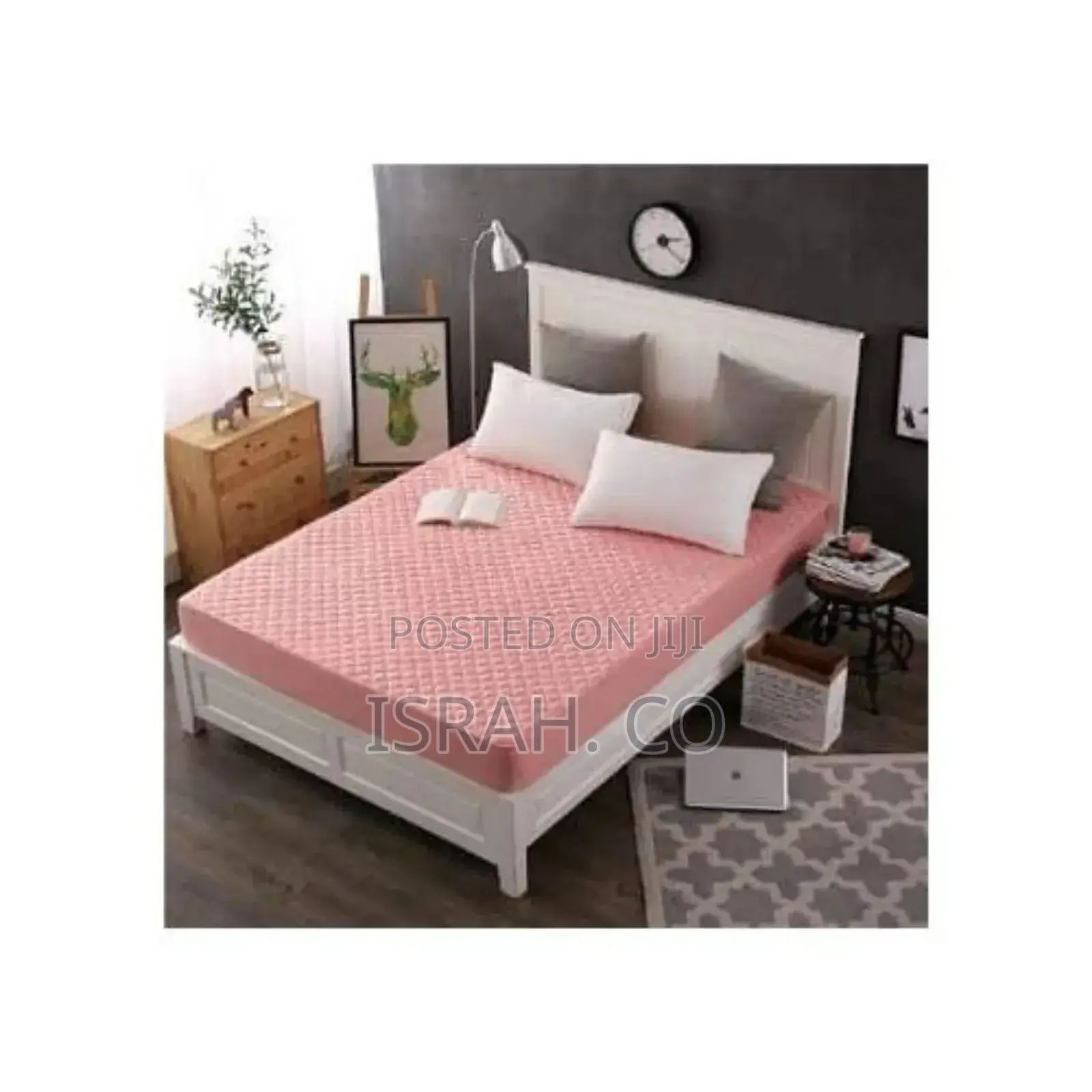 Deep Pocket Elastic Mattress Cover Pink