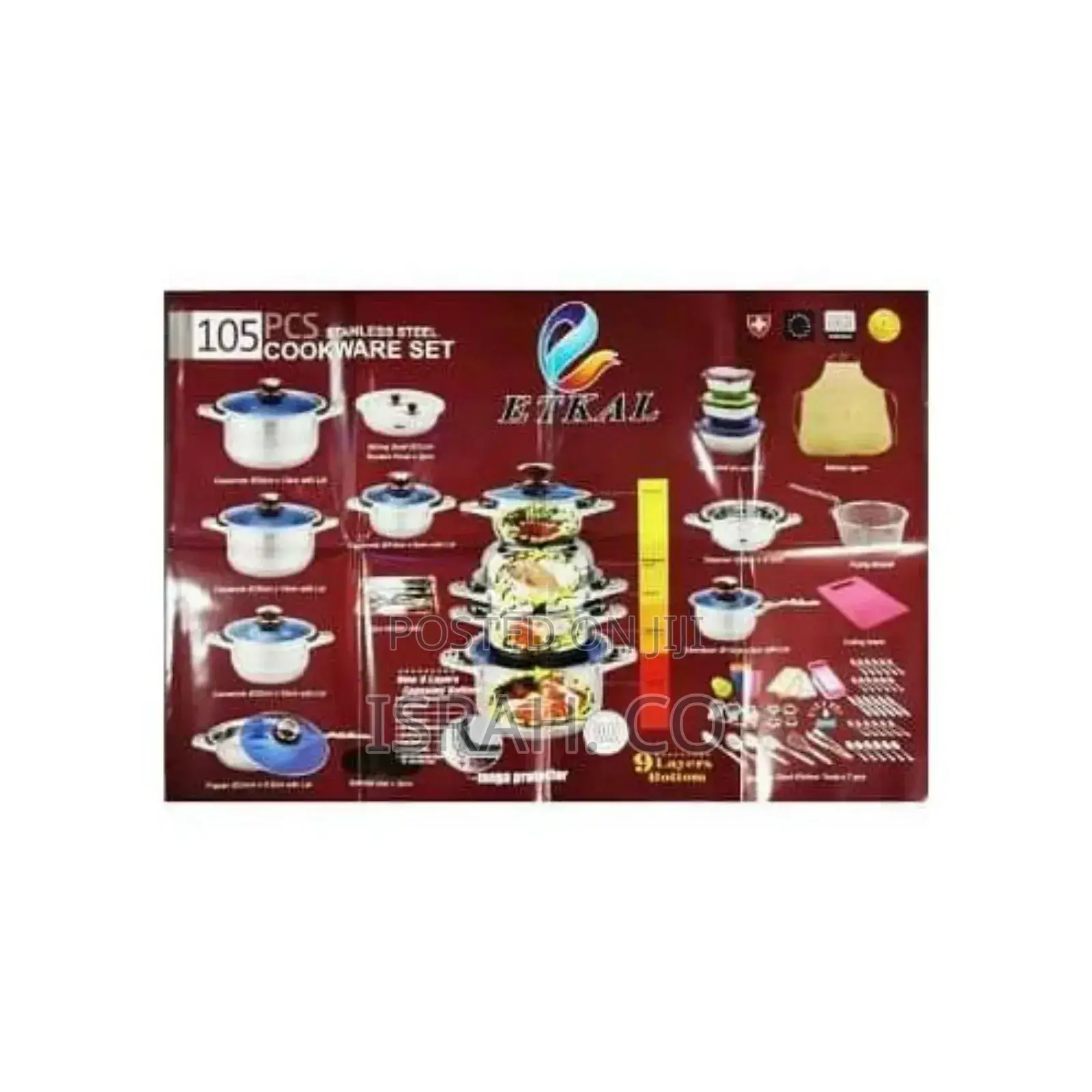105pcs Stainless Steel Cookware Sets Cooking Frying Pans Pot