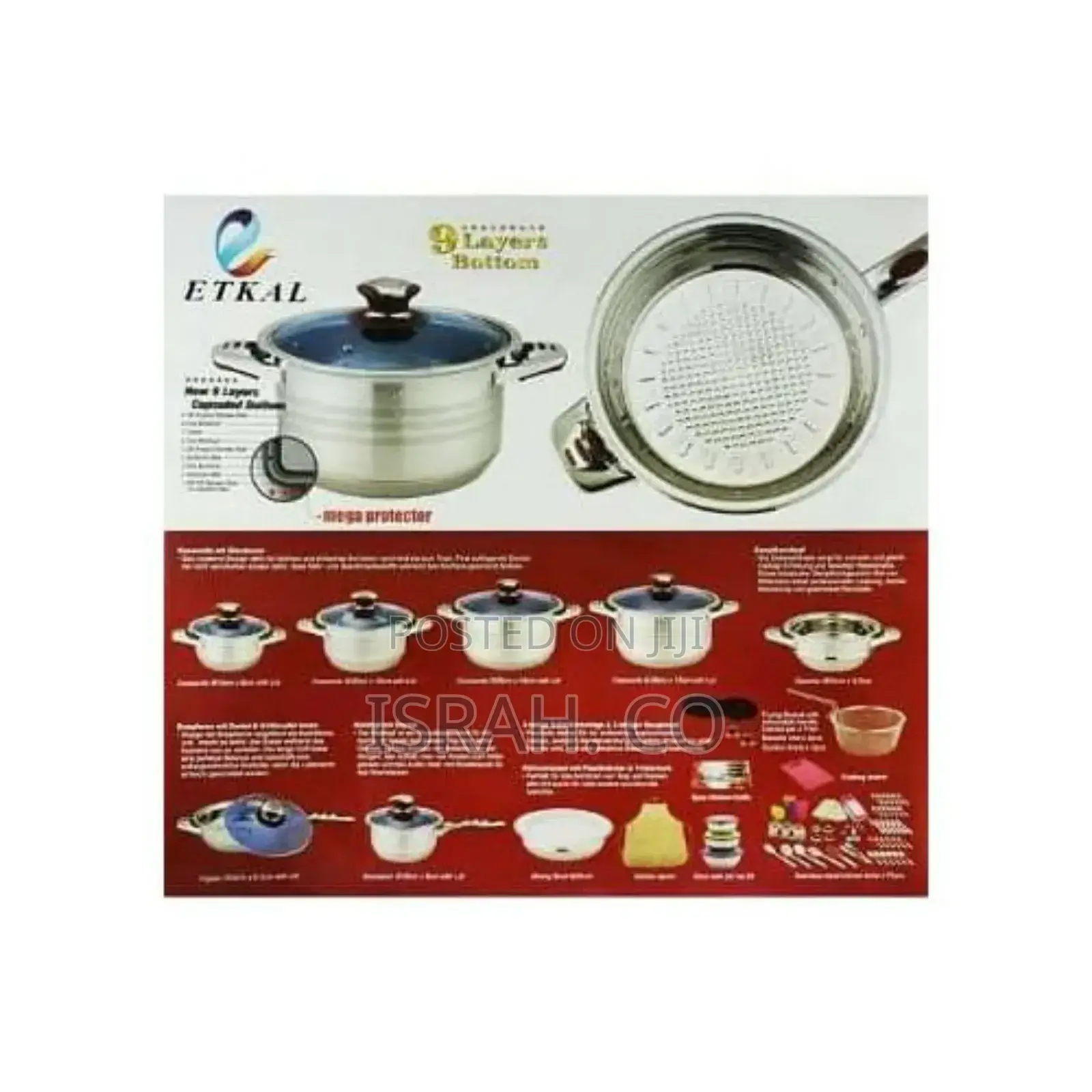 105pcs Stainless Steel Cookware Sets Cooking Frying Pans Pot