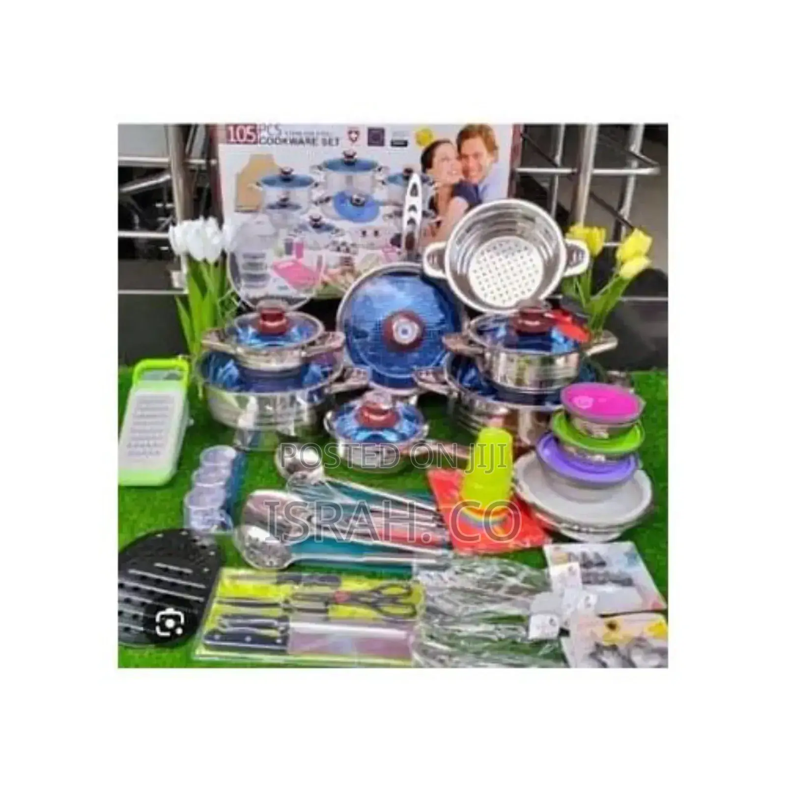 105pcs Stainless Steel Cookware Sets Cooking Frying Pans Pot