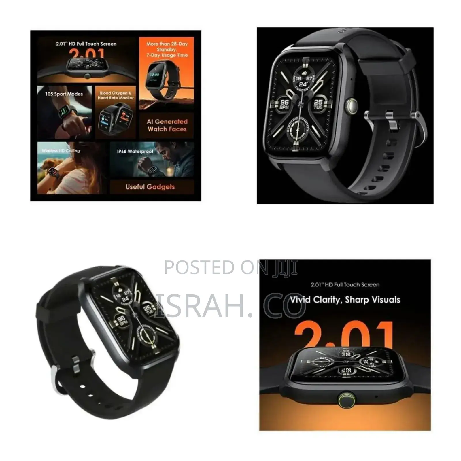 Oriamo Watch 5 Lite 2.01" Hd Ip68 Bt Calling Smart Watch Os