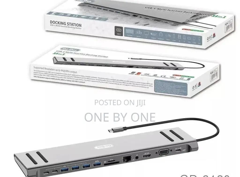 14in1 Usb C Type-C Hub Docking Station Vga, Rj45 Ethernet