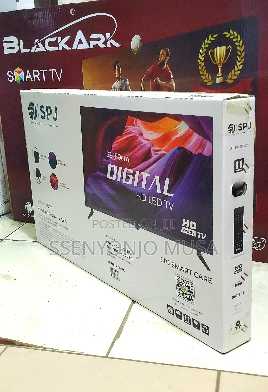 SPJ Tv 32"Inches FHD Digital Led Flameless With in-Built Free to Air.
