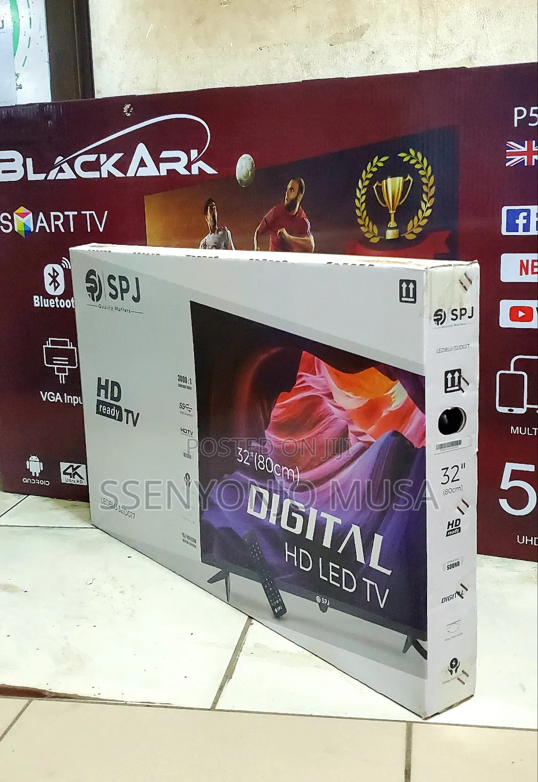 SPJ Tv 32"Inches FHD Digital Led Flameless With in-Built Free to Air.