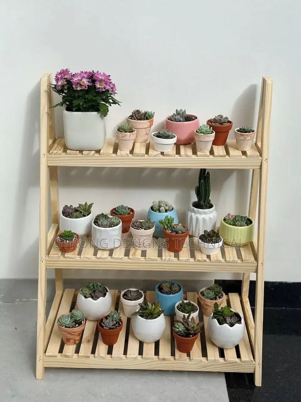 Multipurpose Wooden Shelf Rack.Plant-flower Pot Stand