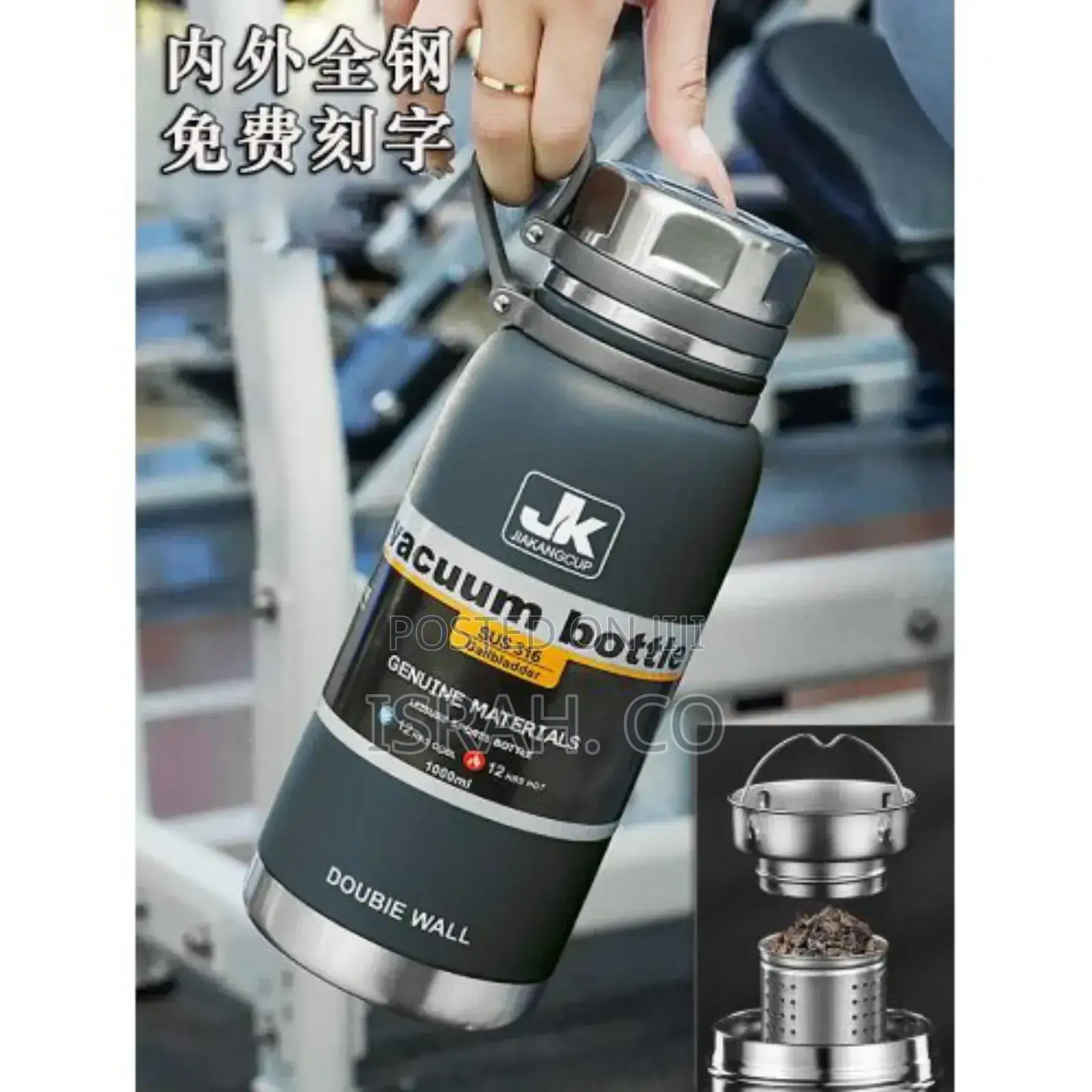 Jk Stainless Steel Vacuum Bottle Flask 1.5 Litres-Black