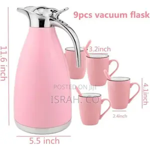 Vacuum Flask 12ozceramic Mug Set,9pcs Coloredstainless Steel
