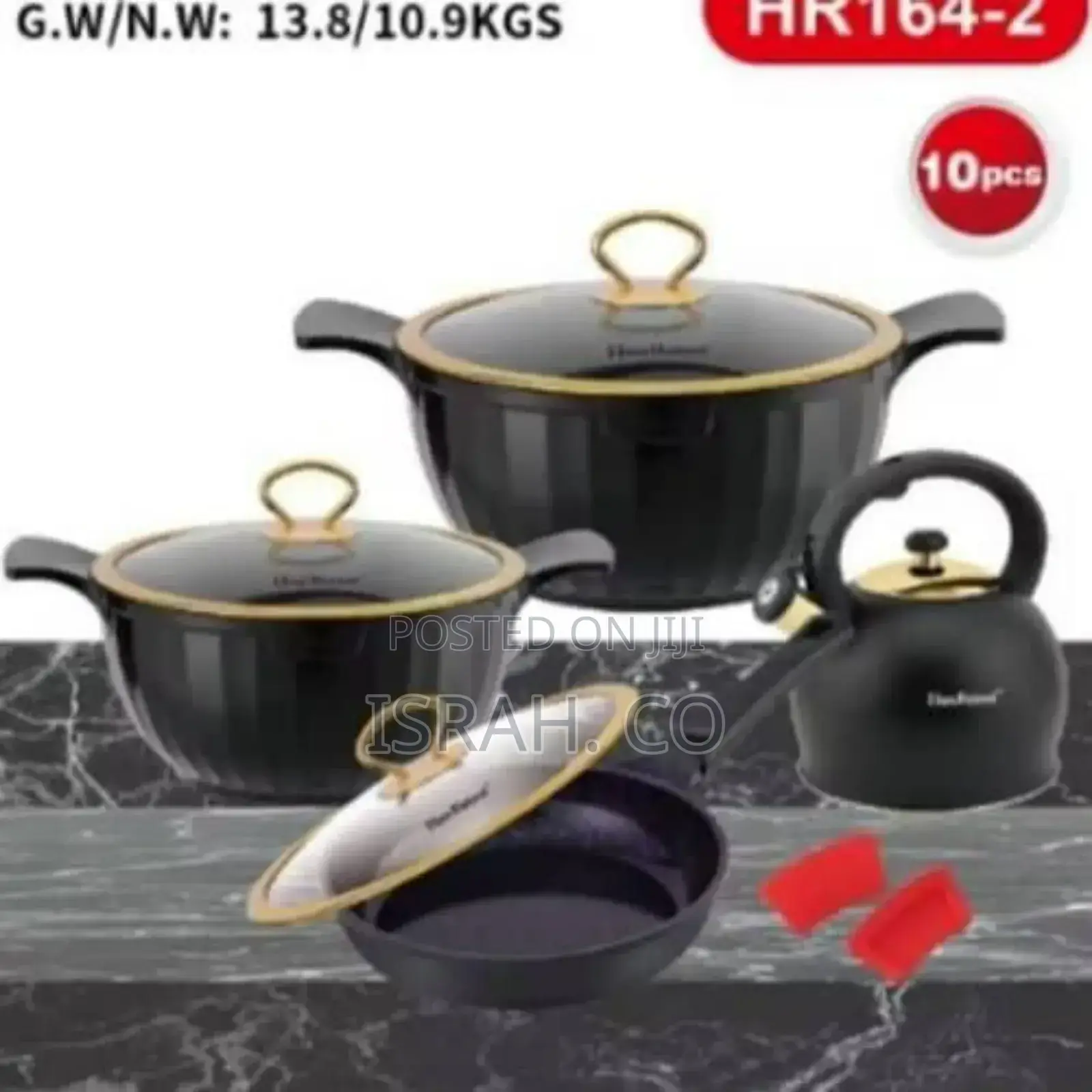10pcs of Die Casting Granite Non-Stick Saucepans Aluminum