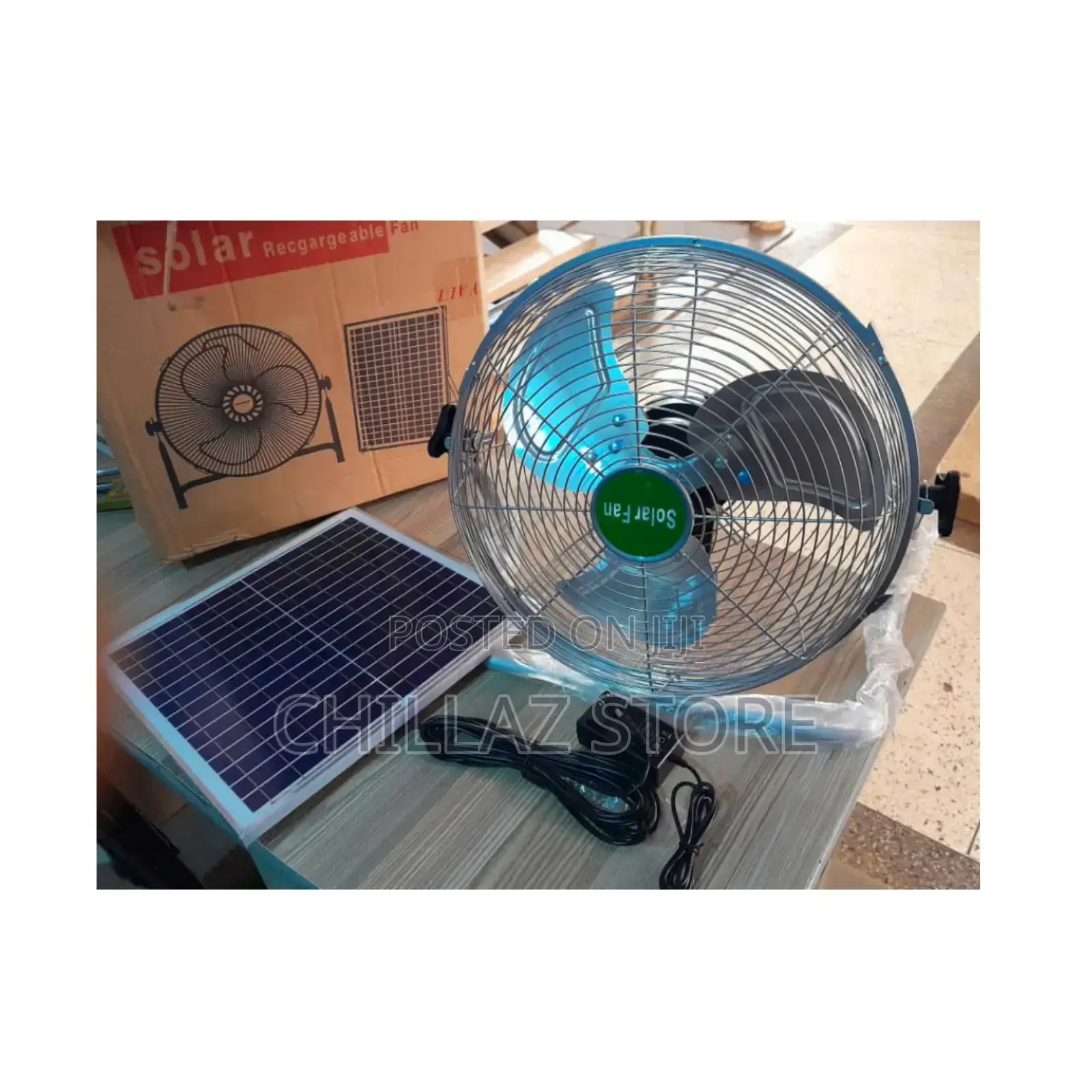 Heavy Duty Solar Rechargeable Fan.
