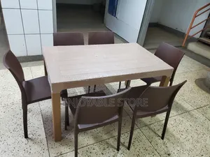 Dining Plastic 6 Chairs and Table for Hotel/Restaurant/Bar