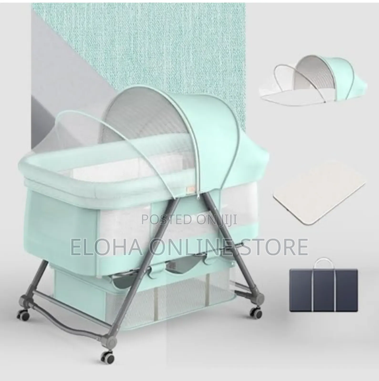 Portable Baby Crib With Storage Basket