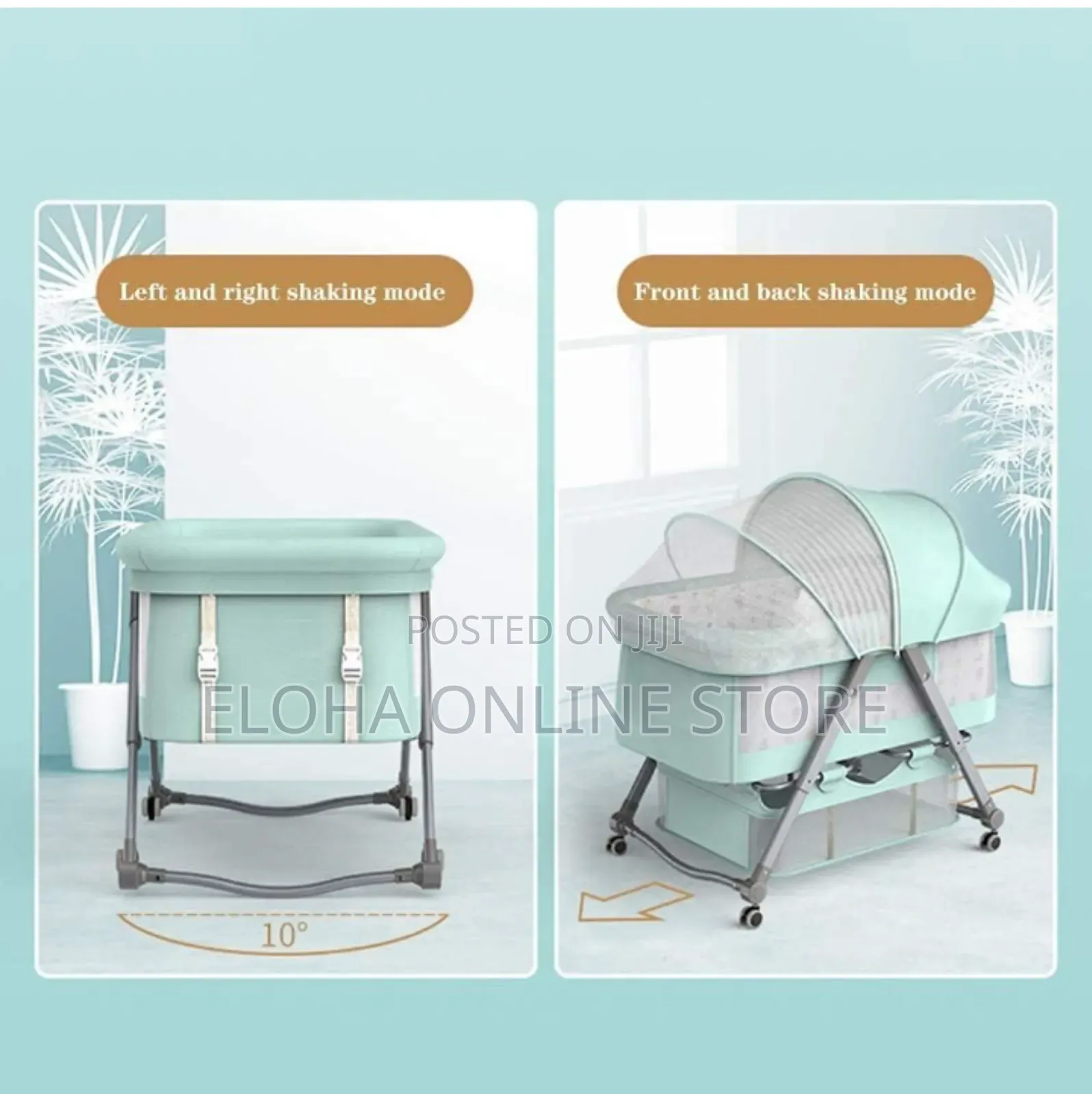 Portable Baby Crib With Storage Basket