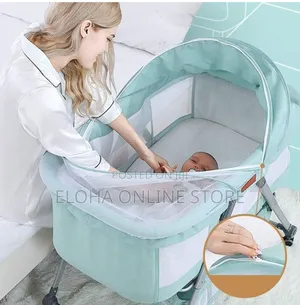 Portable Baby Crib With Storage Basket