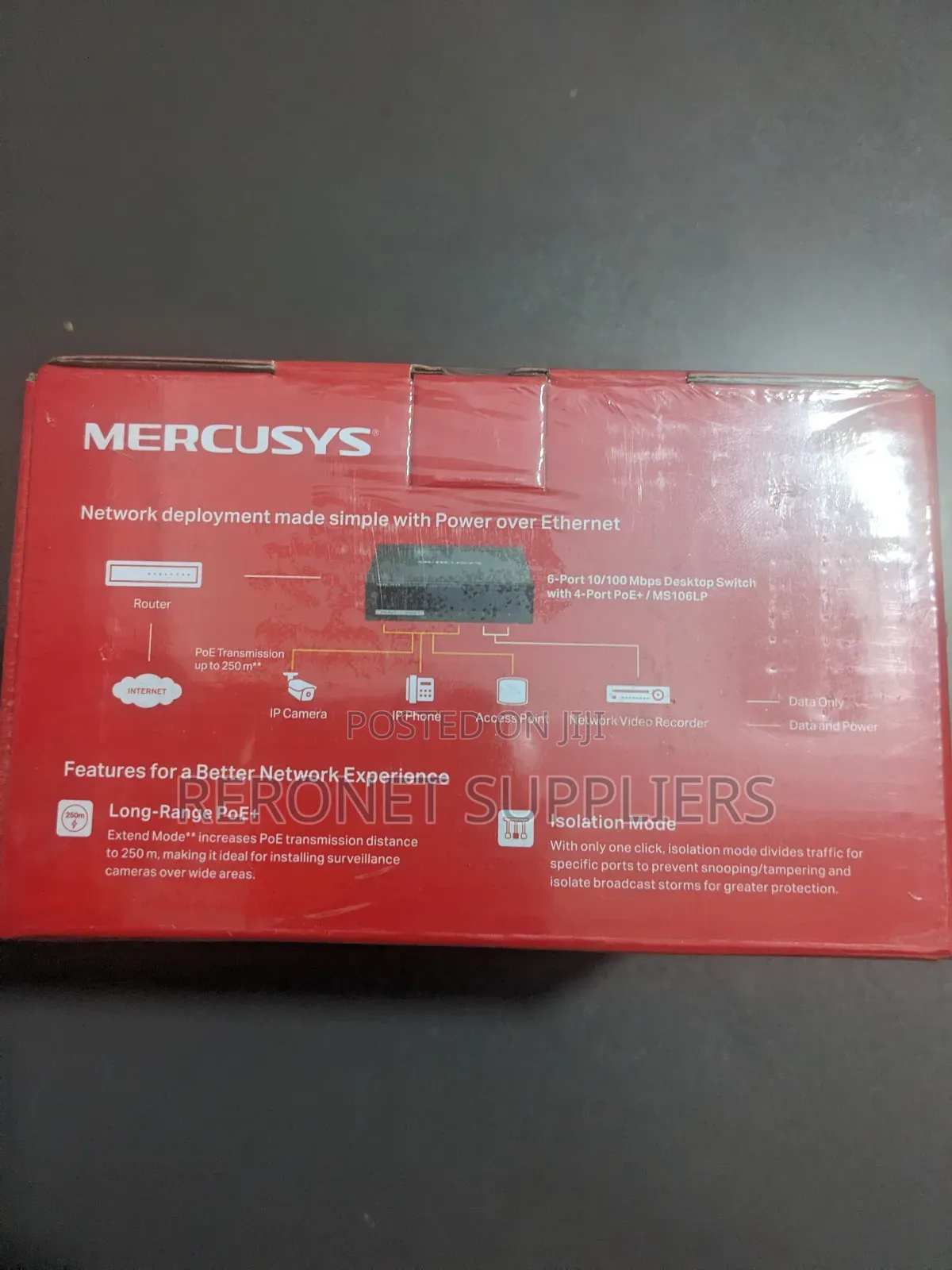 Mercursys 6port 10/100mbpd Poe Switch