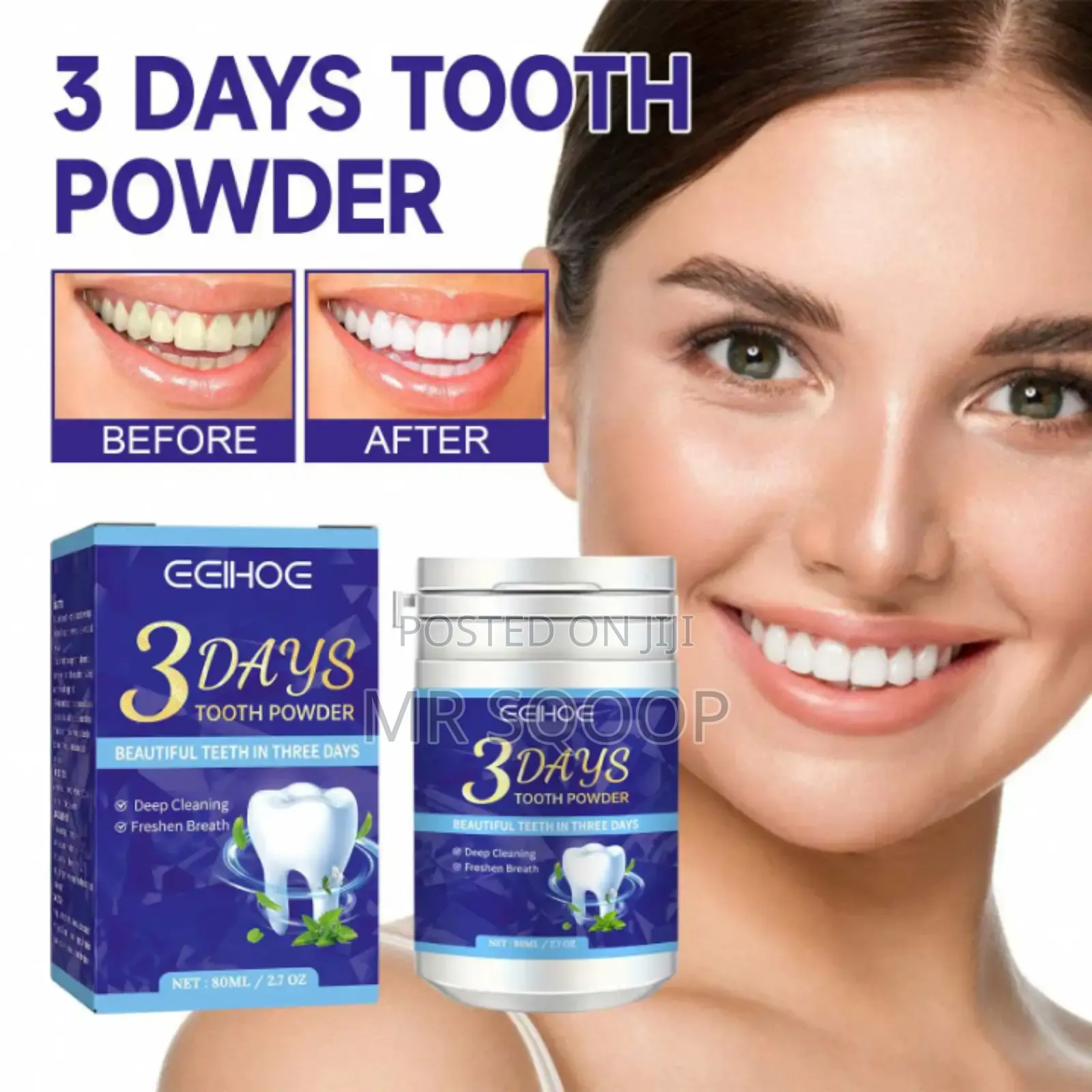 Eelhoe Herbal Mint Dental Teeth Whitening Powder