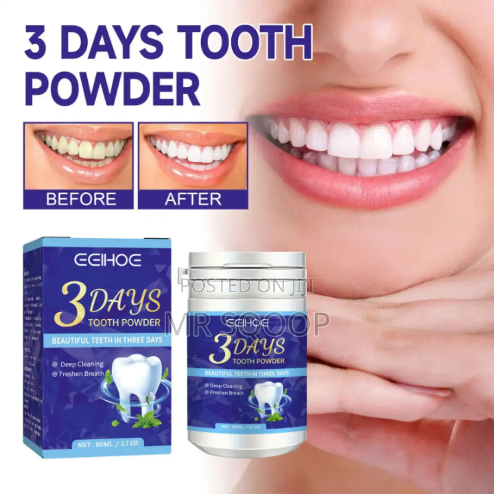 Eelhoe Herbal Mint Dental Teeth Whitening Powder